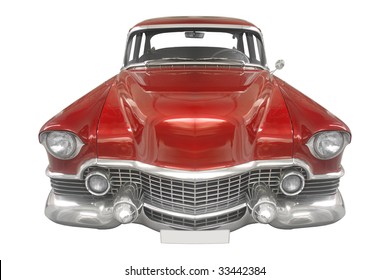 Classic American Car From The 50s Isolated On White Background