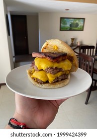 Classic American Double Bacon Cheeseburger