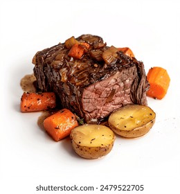 a Classic American Pot Roast potato roast with carrot  - Powered by Shutterstock