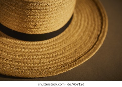 A Classic Amish Man's Straw Hat