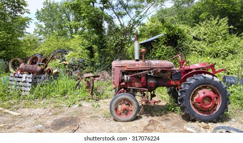 Classic Antique Red Tractor