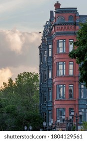 Classic Apartments In The Summit Hill Neighborhood Of St. Paul, MN During A Summer Golden Hour