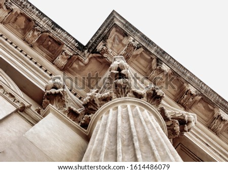 Classic architectural column details of a historical building.