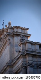 Classic Architecture. Exterior Walls Of Old Building. 