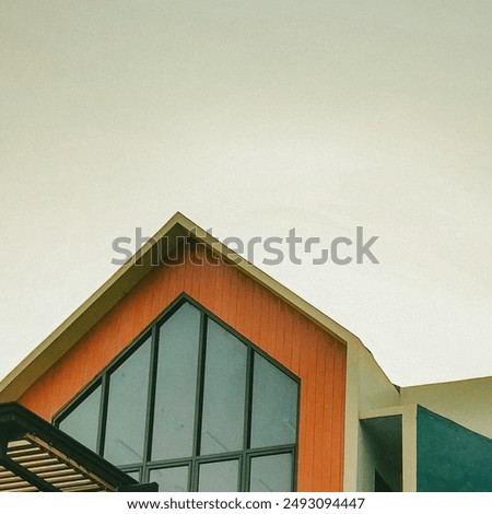 Classic architecture  with sharp pointed tip and full of glass