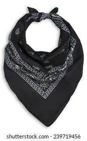 Classic Black Bandana On A White Background