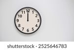 Classic Black-Edged Clock on White Background at 12.00
00.00 or 24.00 - Perfect for Time Management and Text Space