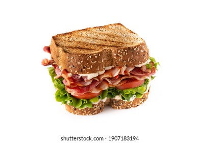 Classic BLT Sandwich Isolated On White Background