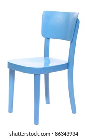 Classic Blue Chair On A White Background.