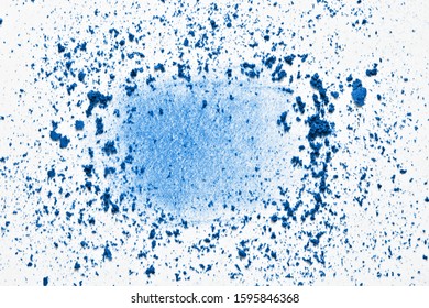 Classic Blue Eyeshadow Powder Swatch Smear Smudge. Trendy Color Makeup Background