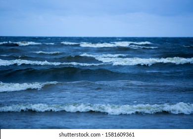 Classic Blue Gloomy Ocean Waves Color Stock Photo (Edit Now) 1581609361