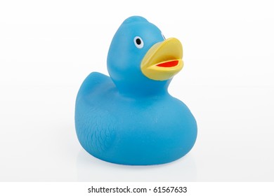 Classic Blue Squeak Rubber Duck