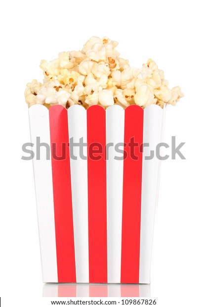 Classic Box Popcorn Isolated On White Stock Photo 109867826 