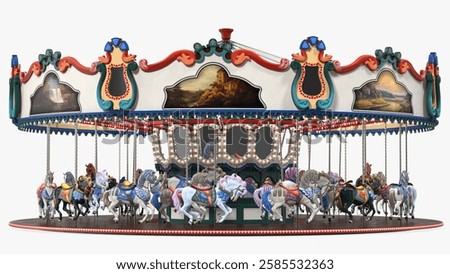 Classic Carousel with Decorative Horses