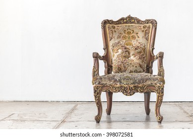 Classic Chair Style In Vintage Room With White Wall