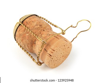 Classic Champagne Cork On A White Background