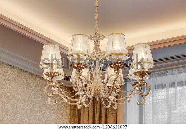 Classic Chandelier On Ceiling Lighting Bedroom Objects