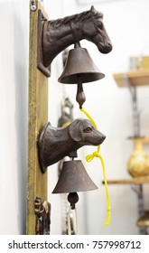 Classic Door Bell With Silhouette Of Horse And Dog Head