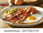 classic eggs and bacon breakfast 