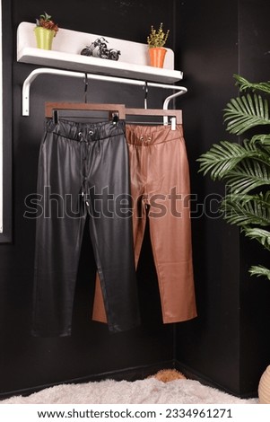 Classic faux leather trouser design with a classic fit, suitable for all times
