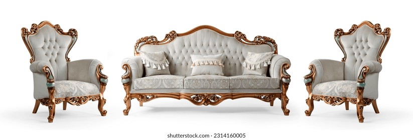 Classic furniture set isolated on white background - Shutterstock ID 2314160005