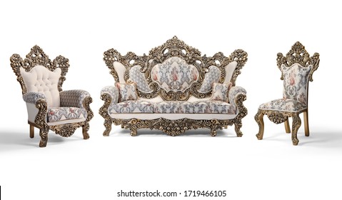 Classic Furniture Set On A White Background