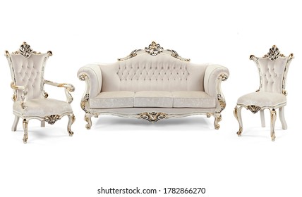 Classic furniture set on a white background