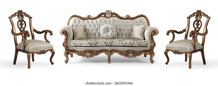 Classic Furniture Set On A White Background