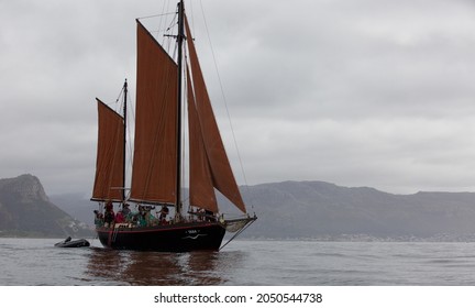 A Classic Gaff Rigged Sail Boat Sails In False Bay Cape Town South Africa 25 September 2021