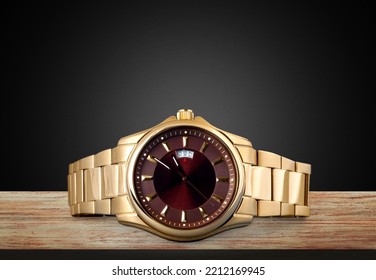 classic golden luxury wrist watch.