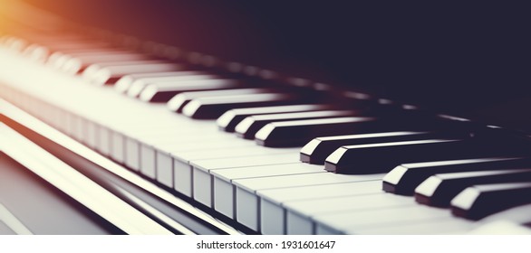 Classic grand piano keyboard close-up - Powered by Shutterstock