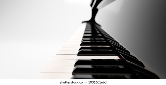 Classic Grand Piano Keyboard Close-up