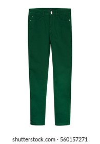 Classic Green Trousers Isolated On White