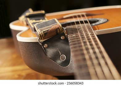 Classic Guitar Detail With Strap.