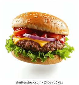 Classic hamburger stock photo, isolated in white
 - Powered by Shutterstock