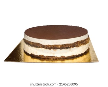 A classic italian tiramisu isolated over a white background including clipping path