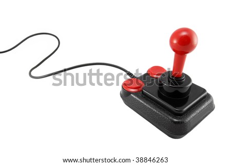 Classic joystick on white background