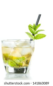 Classic Kentucky Derby Cocktail The Mint Julep Isolated On A White Background