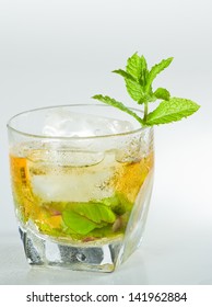 Classic Kentucky Derby Cocktail The Mint Julep Isolated On A White Background