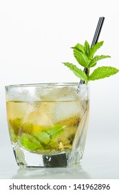 Classic Kentucky Derby Cocktail The Mint Julep Isolated On A White Background