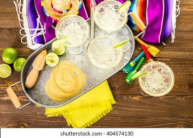 Classic Lime Margaritas On The Rocks.