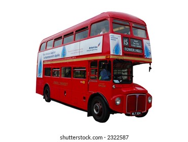 Classic London Bus Isolated Over White