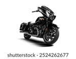 Classic luxury touring motorcycle isolated on white background