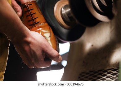 Classic men's elegance, stitched shoes at the cobbler - Powered by Shutterstock