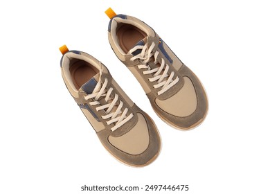 Classic men's lace-up shoes. sneakers. on a white isolated background.Sports Shoes. Leather boots. Women's boots. summer boots. Side view.Close-up.place for text.
 - Powered by Shutterstock