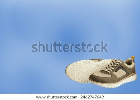 Classic men's lace-up shoes. sneakers. on a white isolated background.Sports Shoes. Leather boots. Women's boots. summer boots. Side view.Close-up.place for text.