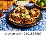 Classic Mexican Tacos al Pastor. Traditional mexican street food.