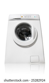 classic model of washing machine isolated on white