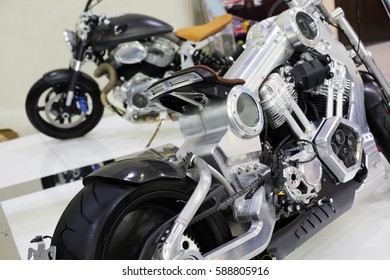 Classic motorcycle with elements of chrome