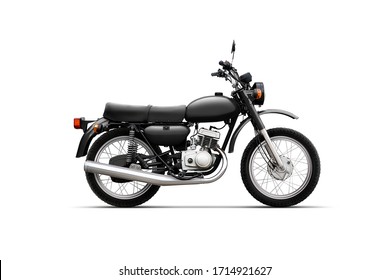 Classic motorcycle on white background isolated